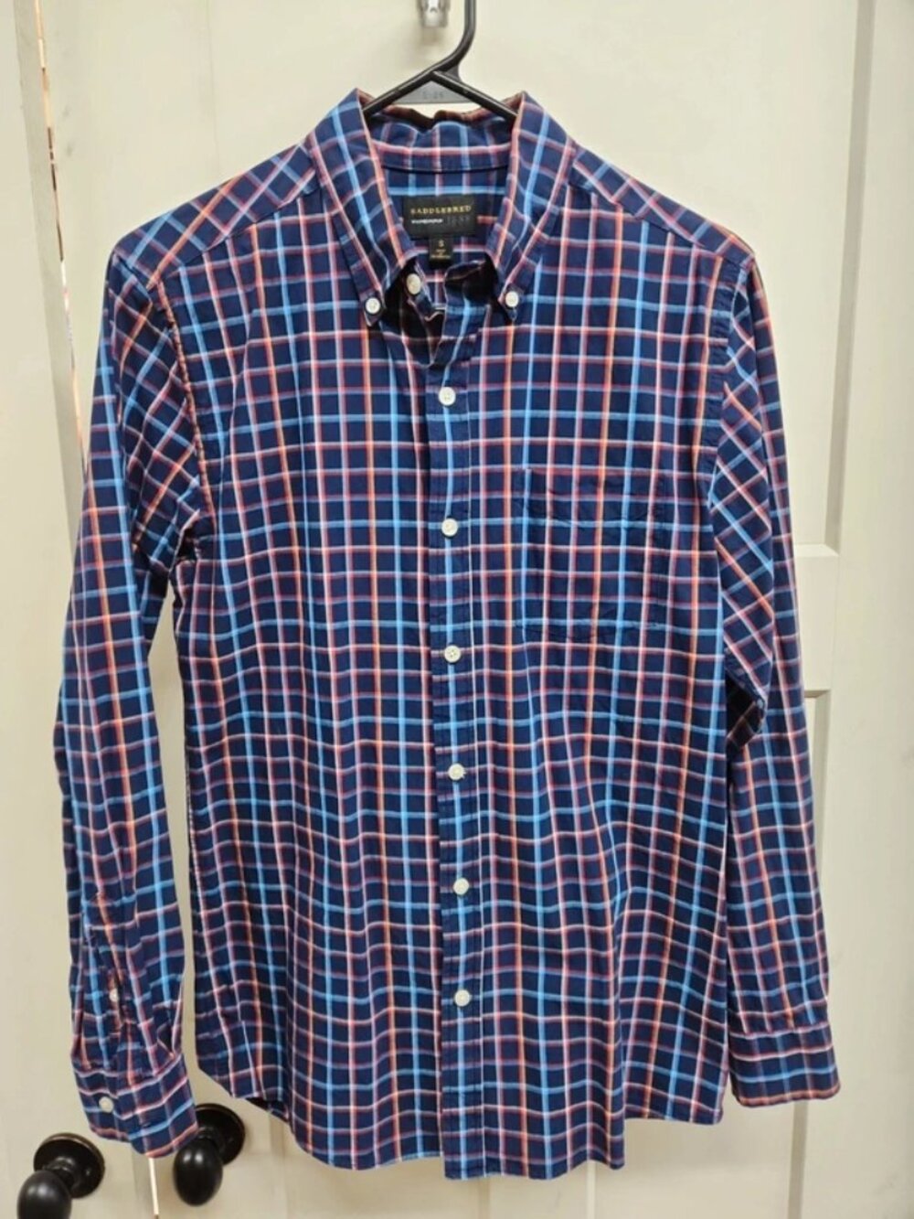Saddlebred 1888 tailored fit poplin long sleeve button-up